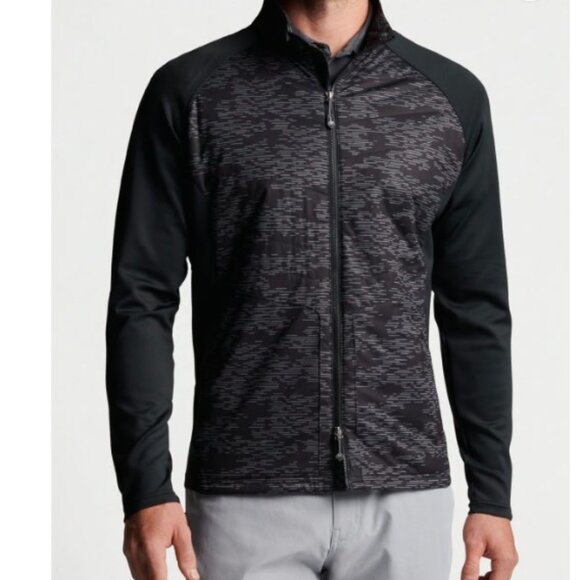 NWT Peter Millar LARGE Merge Elite Hybrid Men's Jacket Black Full Zip Coat $230 - Picture 1 of 4
